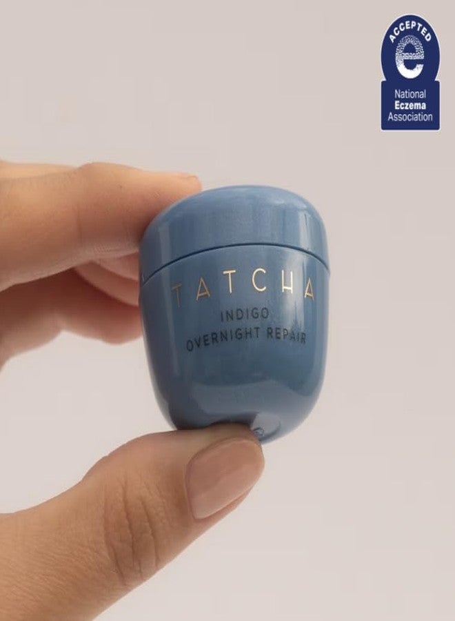 TATCHA Indigo Overnight Repair, Travel-Sized | Mini Redness Reducing, Barrier Reparing Cream - Calm Irritation and Improve Skin Barrier for Sensitive and Eczema-Prone Skin | 15 ml / 0.5 fl. oz. - Image 2